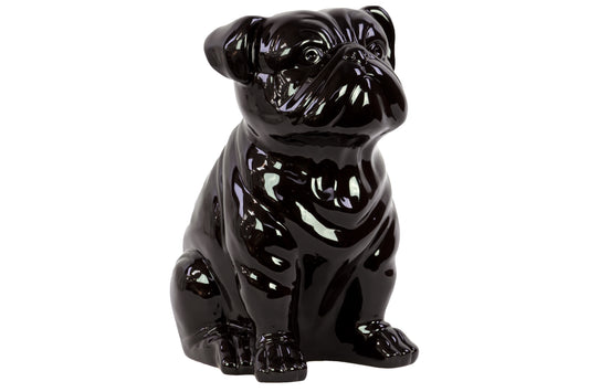 Ceramic Figurine Gloss Finish Black 10"H