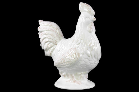 Ceramic Figurine Gloss Finish White 10.75"H