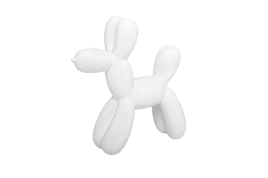 Ceramic Balloon Dog White-12.00"H