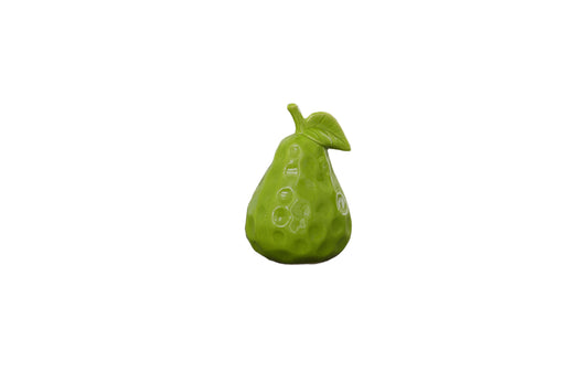 Ceramic Pear Figurine Gloss Finish White-5.75"H