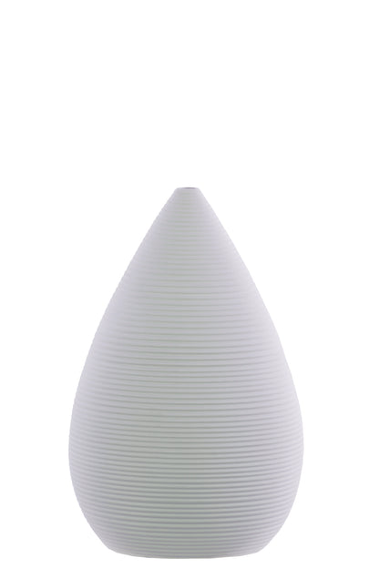 Ceramic Vase Coated Finish White-9"H