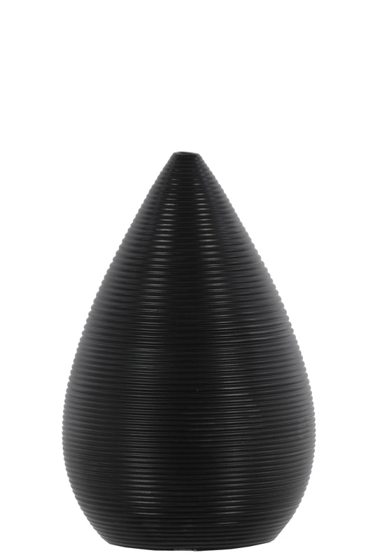 Ceramic Vase Coated Finish White-9"H