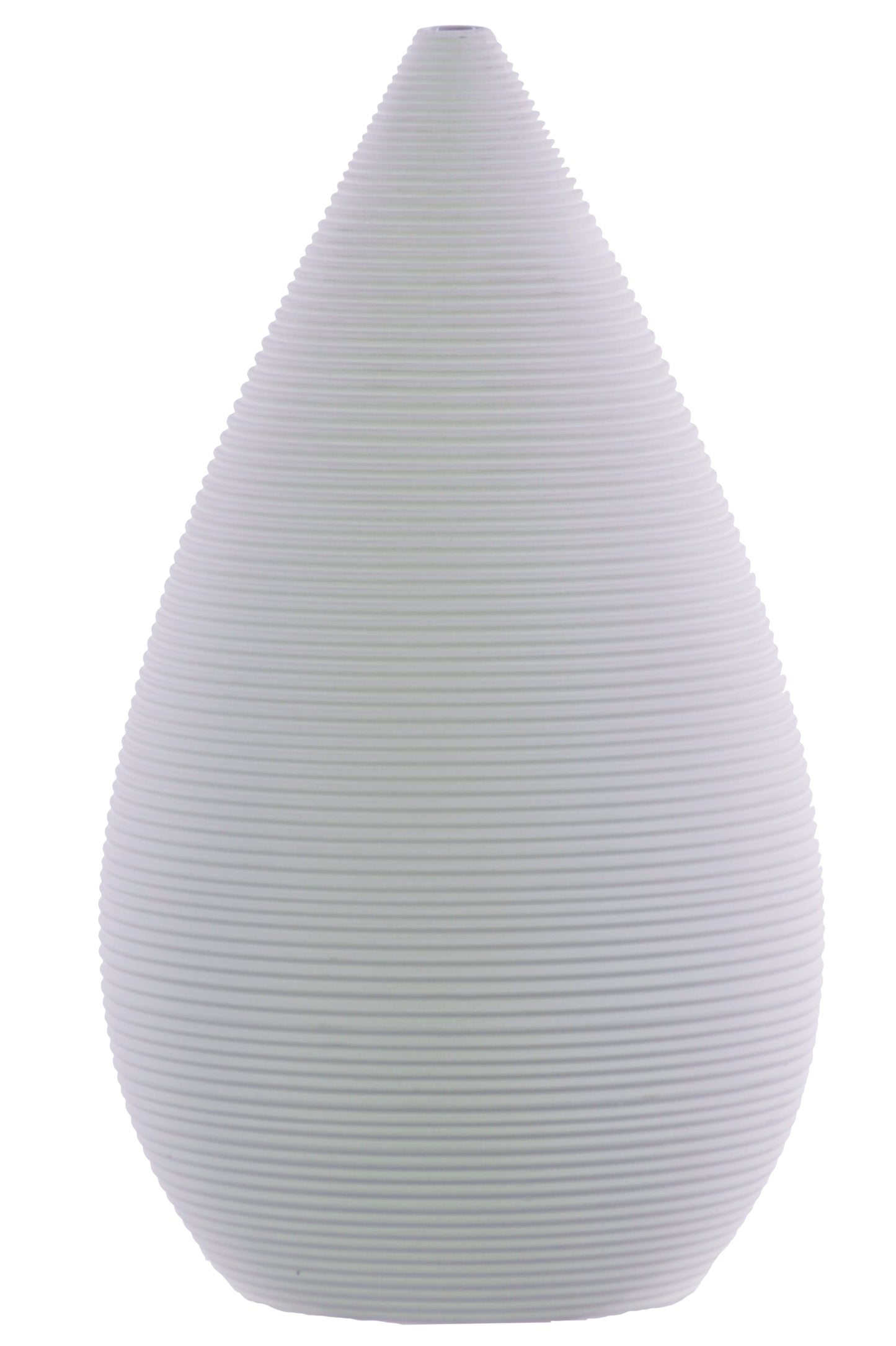 Ceramic Vase Coated Finish White-9"H