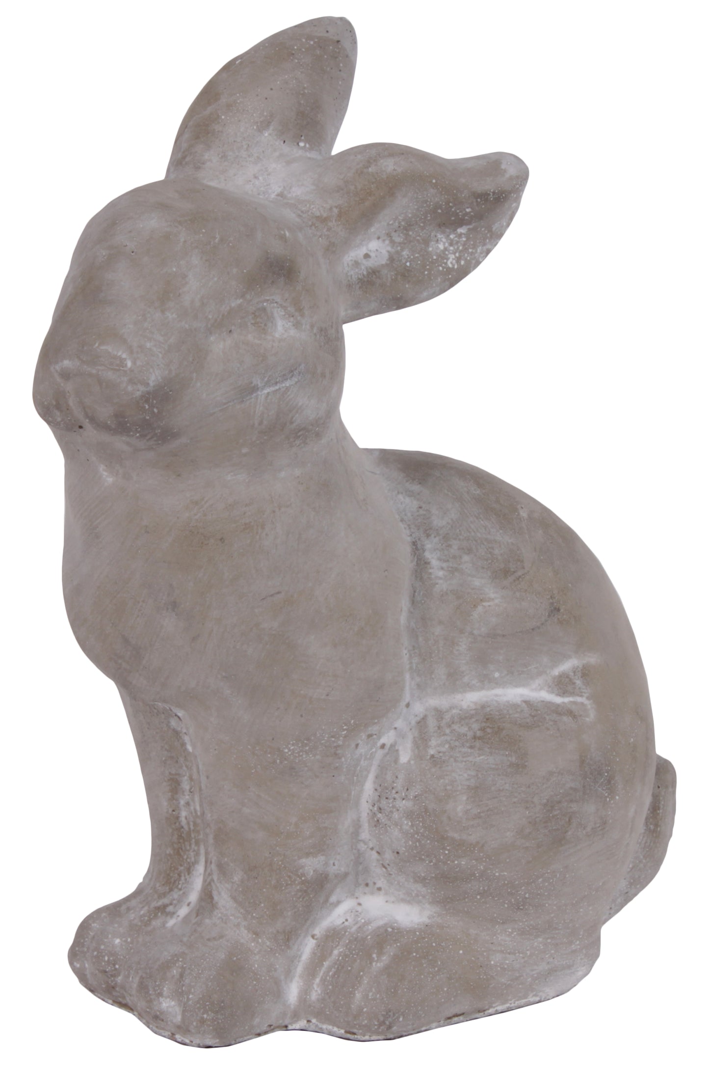 10" Terracotta Rabbit Figurine Washed Finish Gray