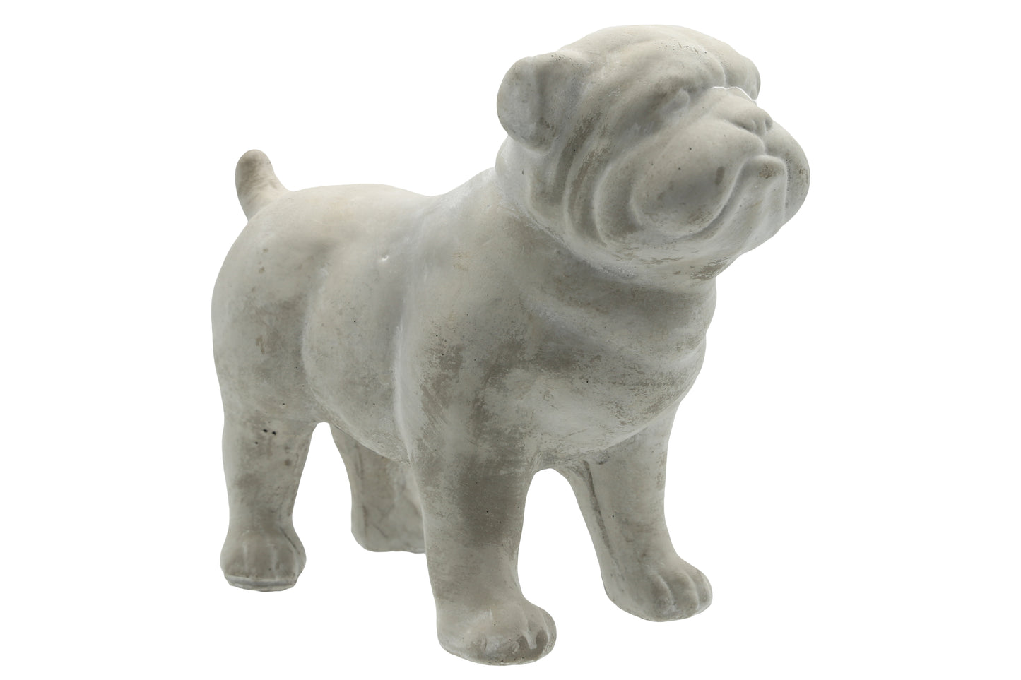 8" Cement Standing Bulldog Statue
