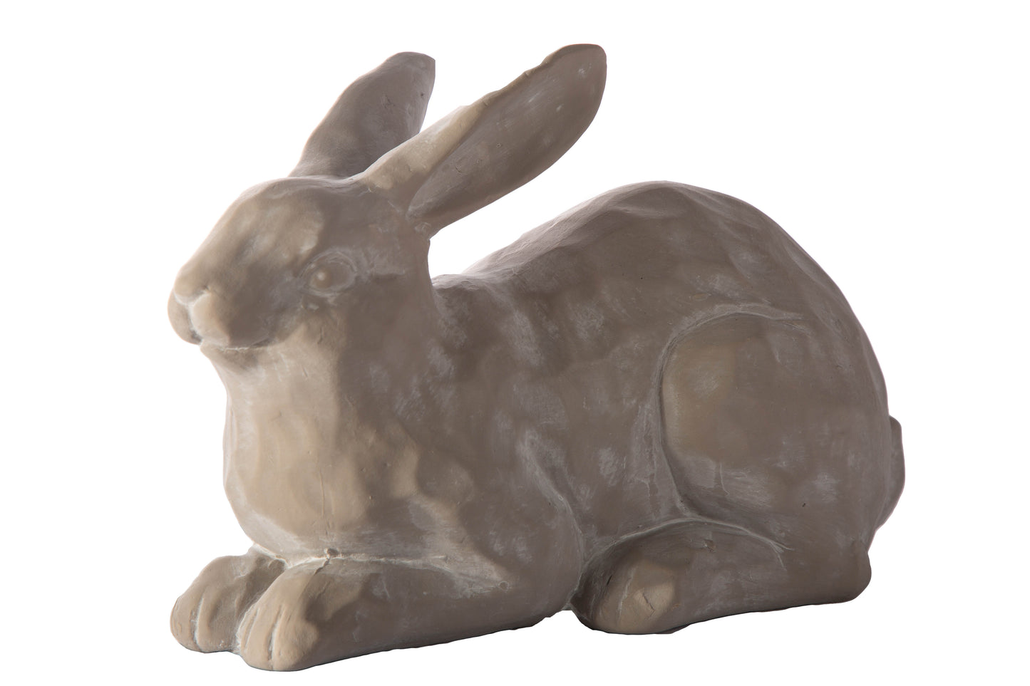 7" Terracotta Rabbit Figurine Distressed Finish Gray