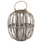 Bamboo Round Lantern Weathered Finish Dark Elm..12.50"x12.50"x14.25"H