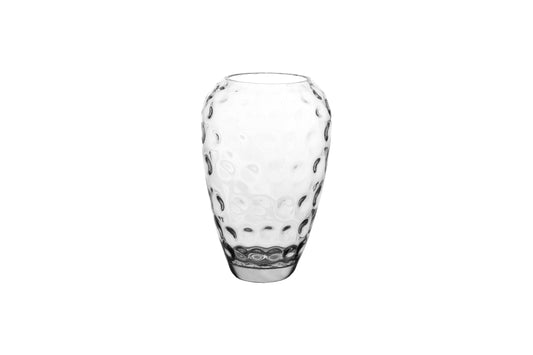 Glass Vase With Dotted Pattern Design Clear-11.00''H