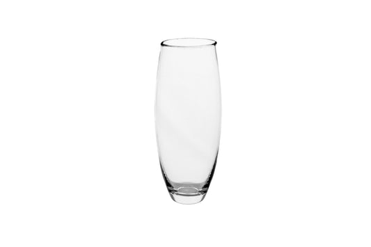 Glass Vase Bullet Shape Clear Large-12.50''H