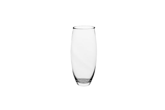 Glass Vase Bullet Shape Clear Large-12.50''H