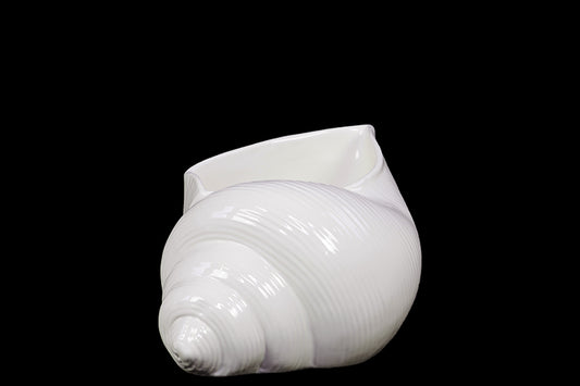 Ceramic Figurine Gloss Finish White 6"H