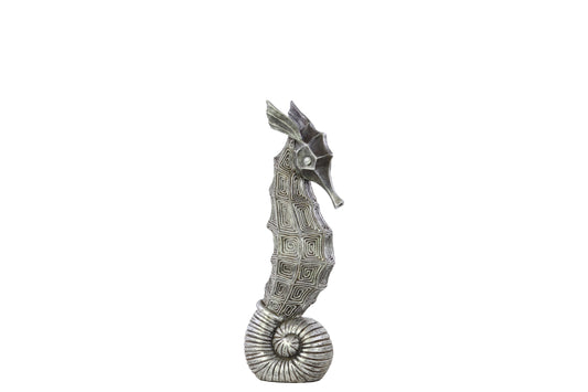 Polyresin Figurine Tarnished Finish Silver 15"H