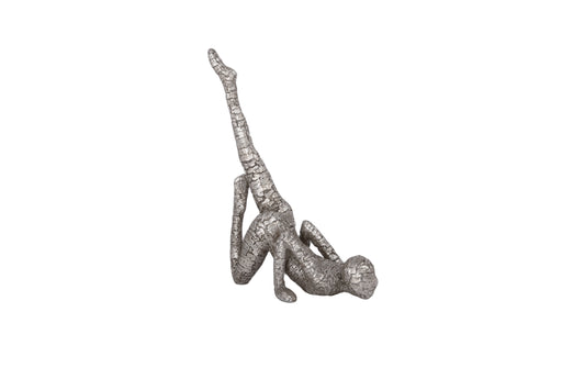 Polyresin Yoga Lady Antique Silver-11.75"H