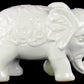 7" Ceramic Standing Elephant Figurine with Embossed Swirl Design