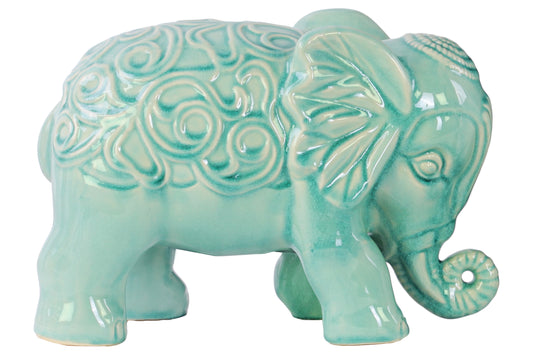 Porcelain Figurine Gloss Finish Turquoise 7"H