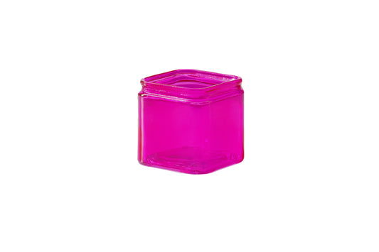 Machine Made Glass Cube Vase Pink Size-5.00''H