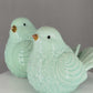 Porcelain Sitting Bird Figurine Gloss Finish Light Blue-6.00"H